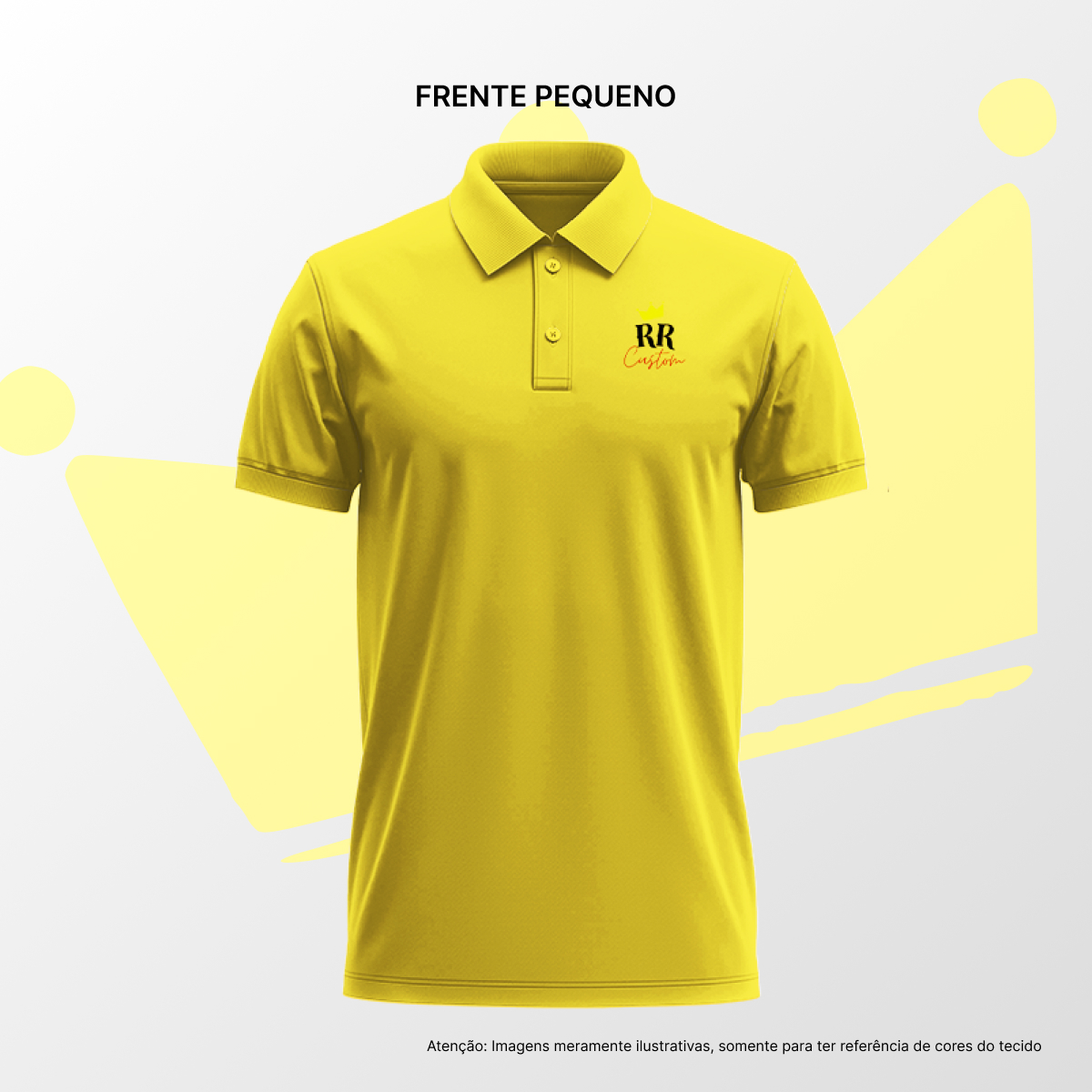 Camisa Polo Masculina Frente Pequena Amarelo
