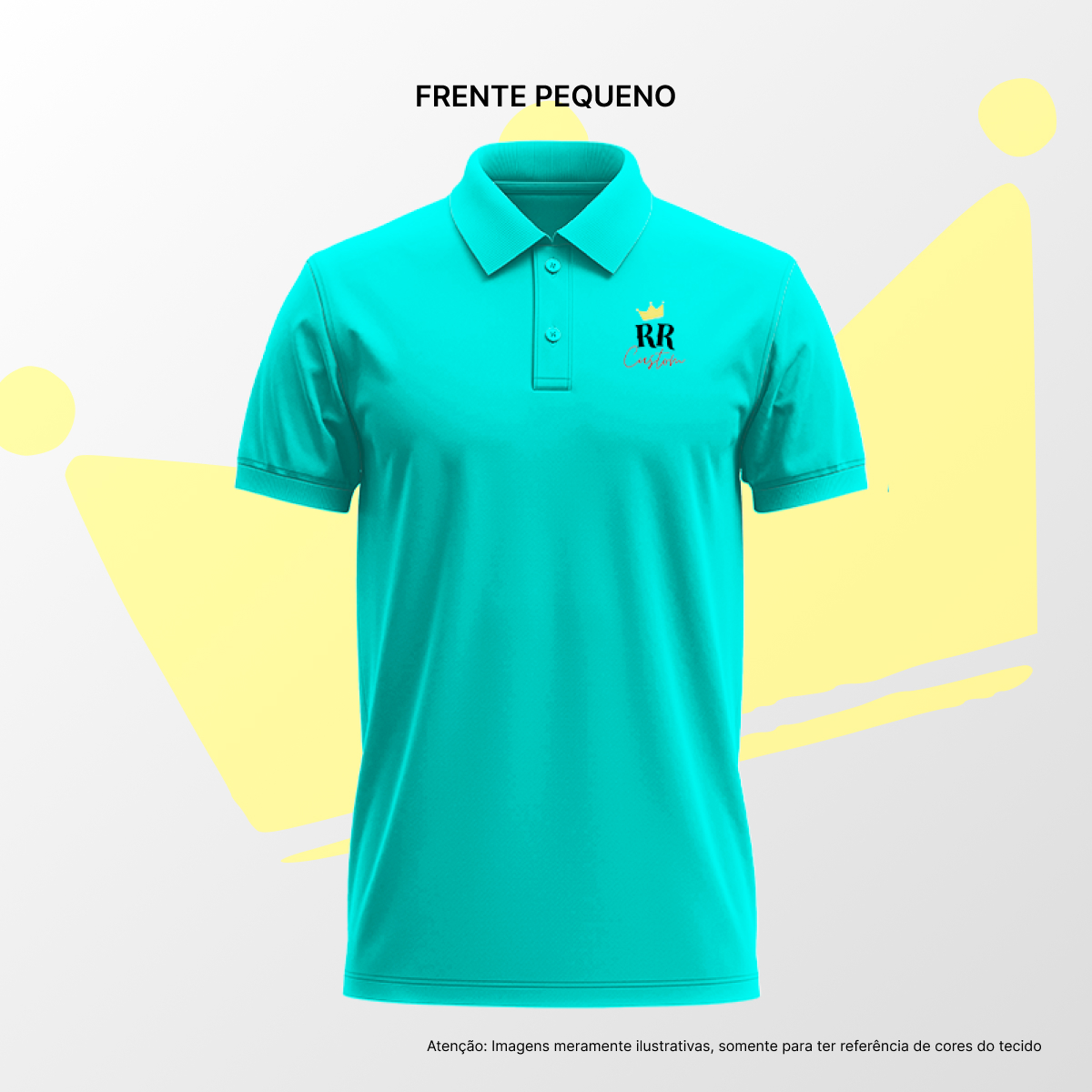 Camisa Polo Masculina Frente Pequena Azul Turquesa