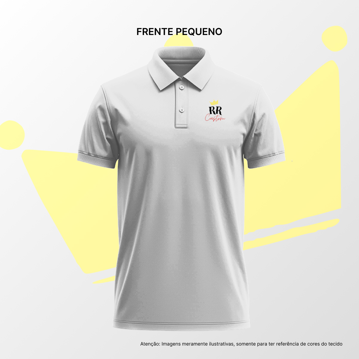Camisa Polo Masculina Frente Pequena Cinza Mescla