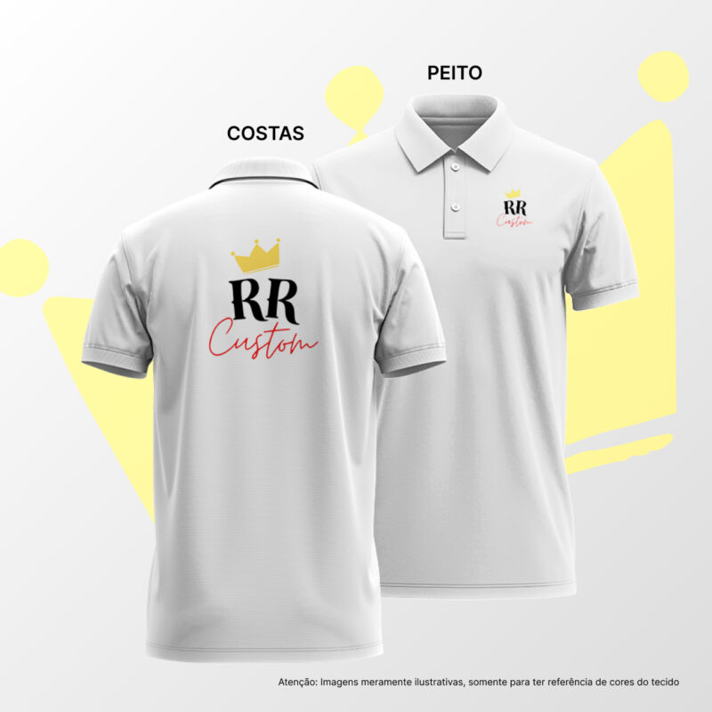 Camisa Polo Personalizada Masculino - Branco