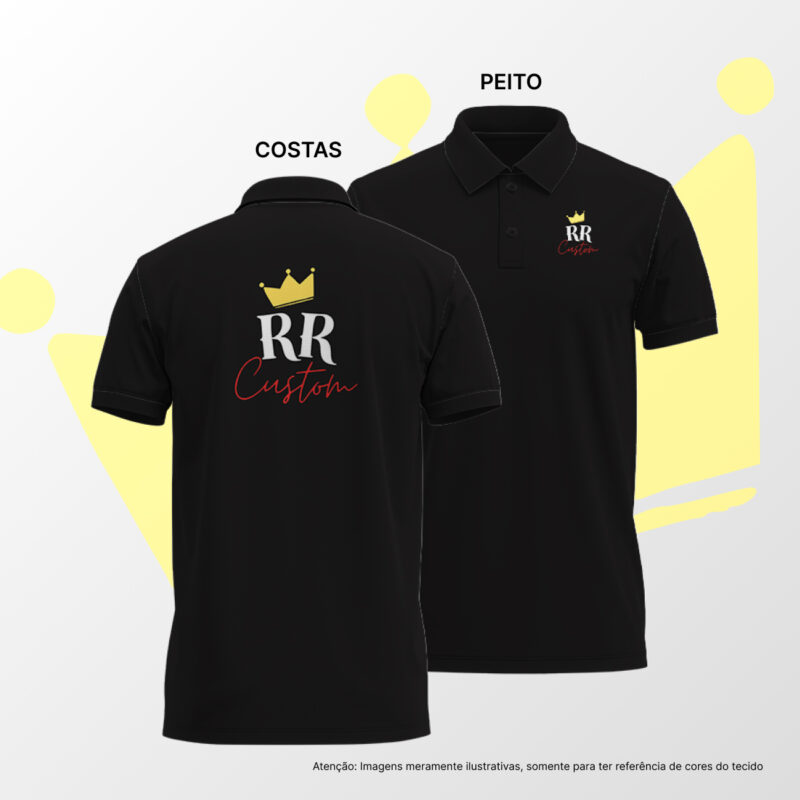 Camisa Polo Personalizada Masculino - Preto